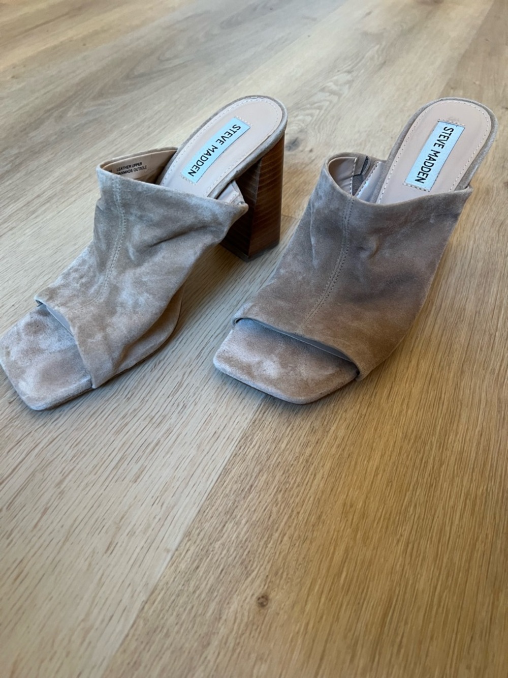 Steve Madden Tan Suede Mules - Picture 2 of 6